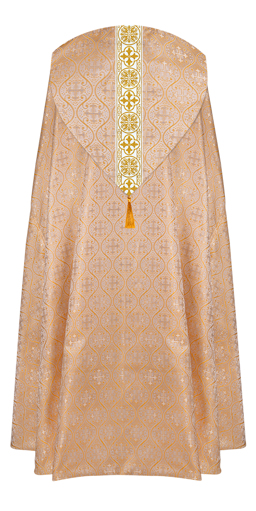 Gothic Cope Vestments with White Woven Braided Orphrey