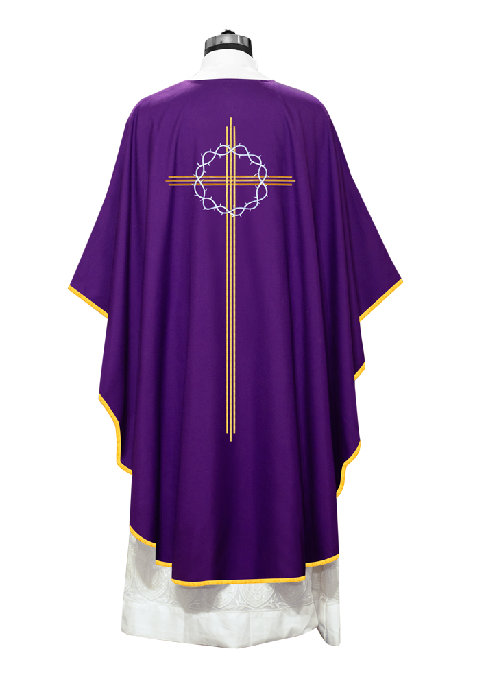 Lent Chasuble with Cross and Crown of Thornes