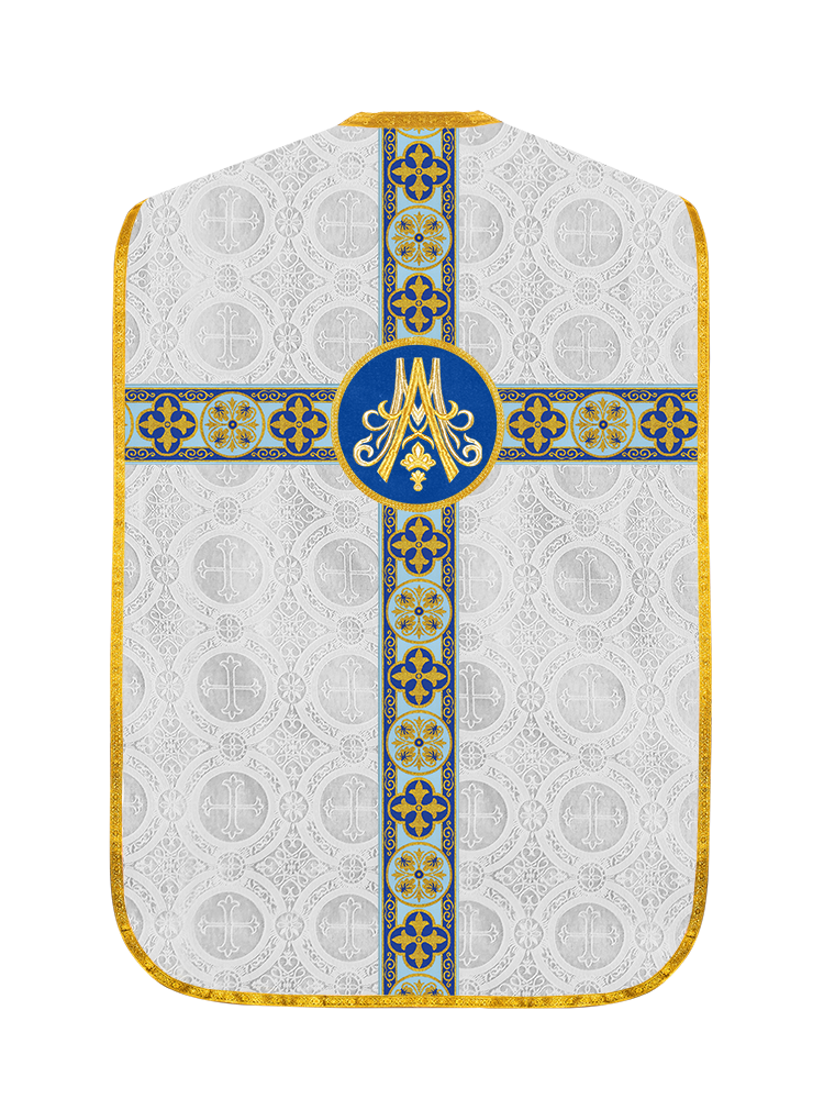 Marian Roman Chasuble with Braided Orphrey