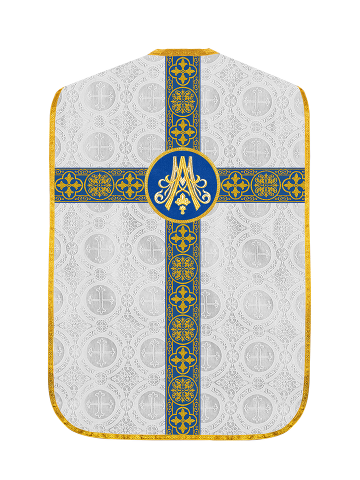 Marian Roman Chasuble with Woven Braided Trims