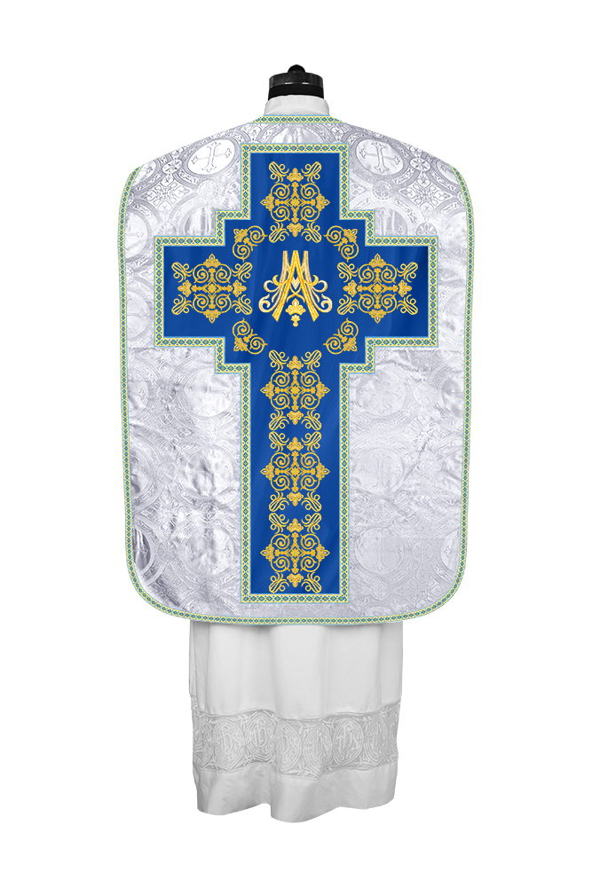 Marian Roman Chasuble Vestment with Trims