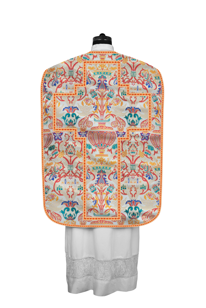 Tapestry Roman Chasuble Fiddleback with Braided Trims