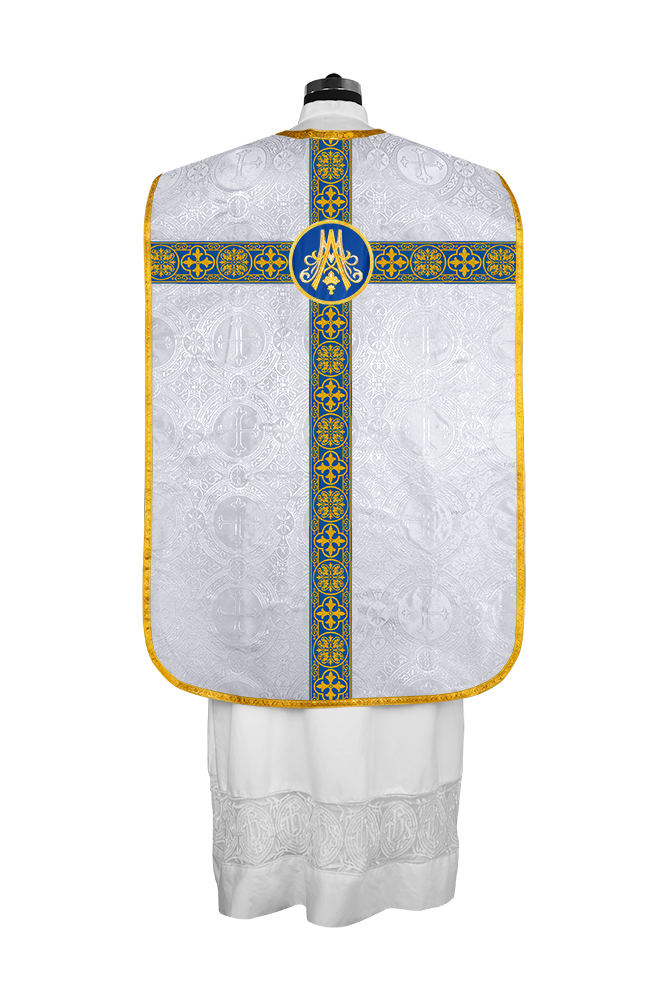 Marian Roman Chasuble with Woven Braided Trims