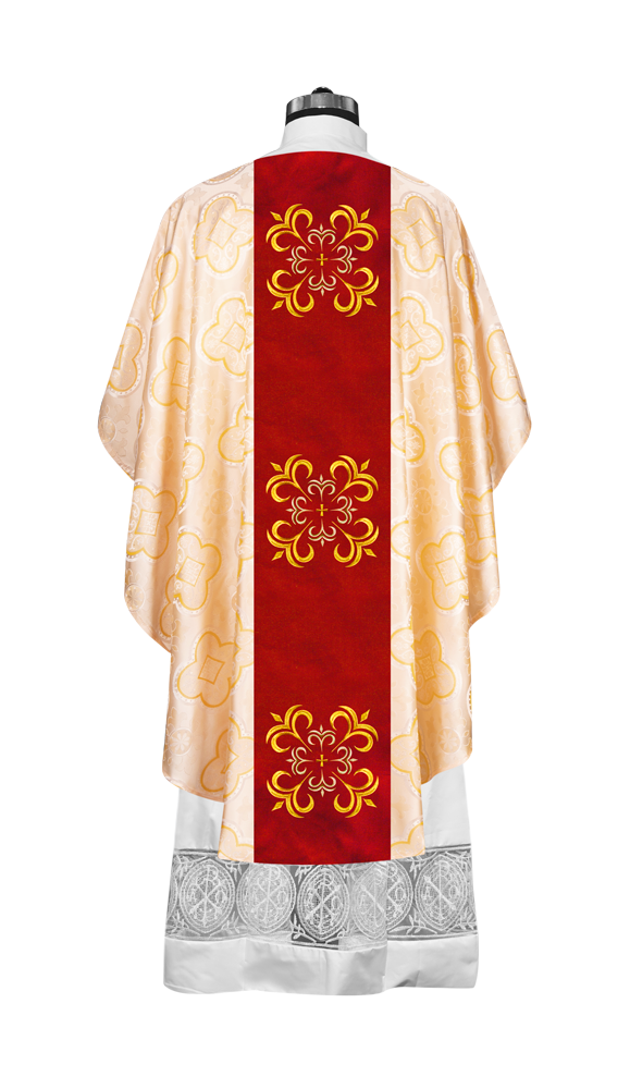 Gothic Chasuble vestment embellished with liturgical motifs