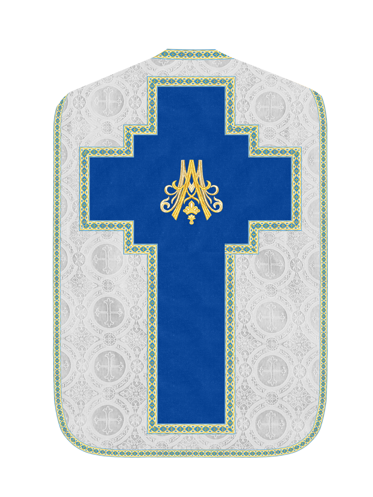 Marian Roman Chasuble Vestment with Trims