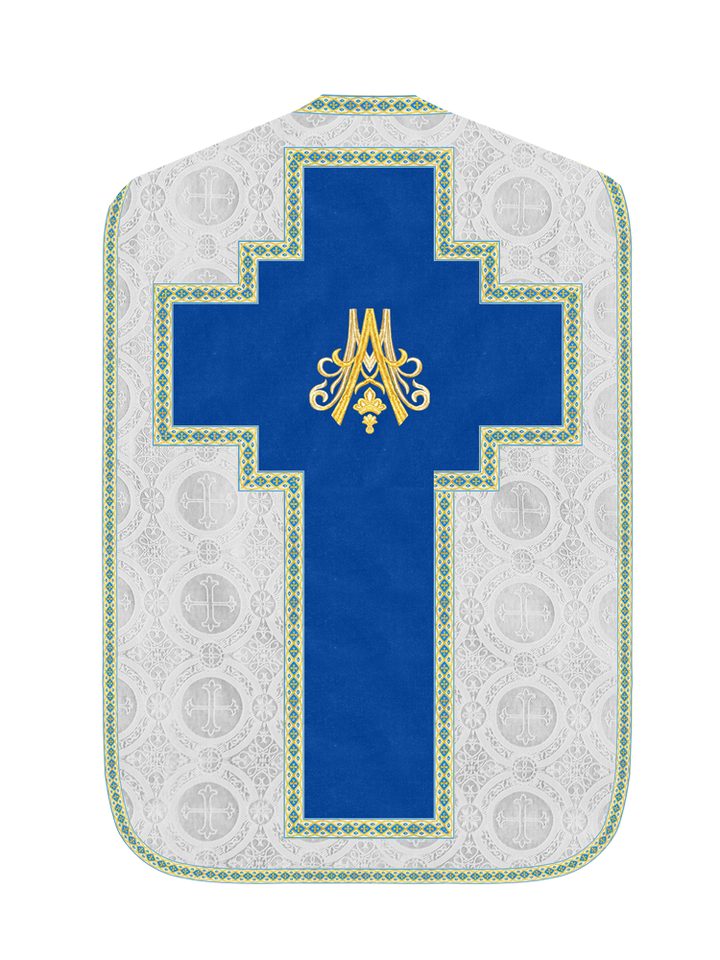 Marian Roman Chasuble Vestment with Trims