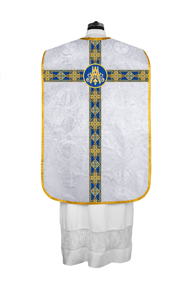Marian Roman Chasuble with Detailed Braided Trims