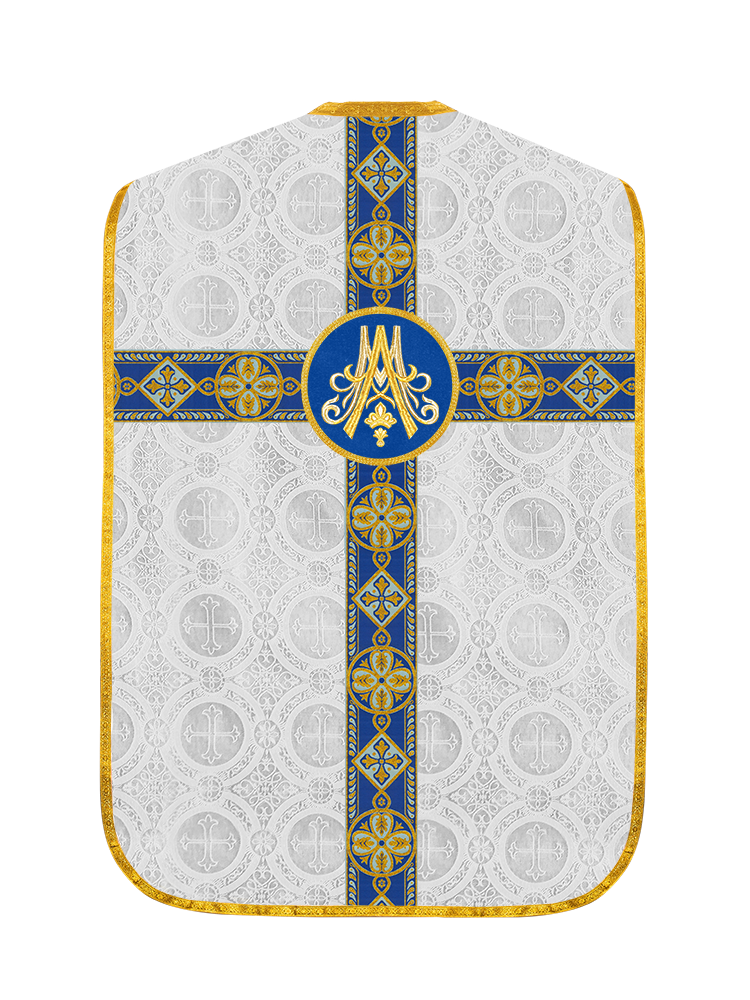 Marian Roman Chasuble with Detailed Braided Trims