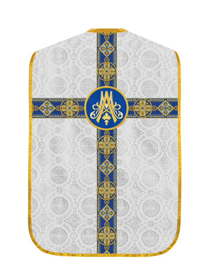 Marian Roman Chasuble with Detailed Braided Trims