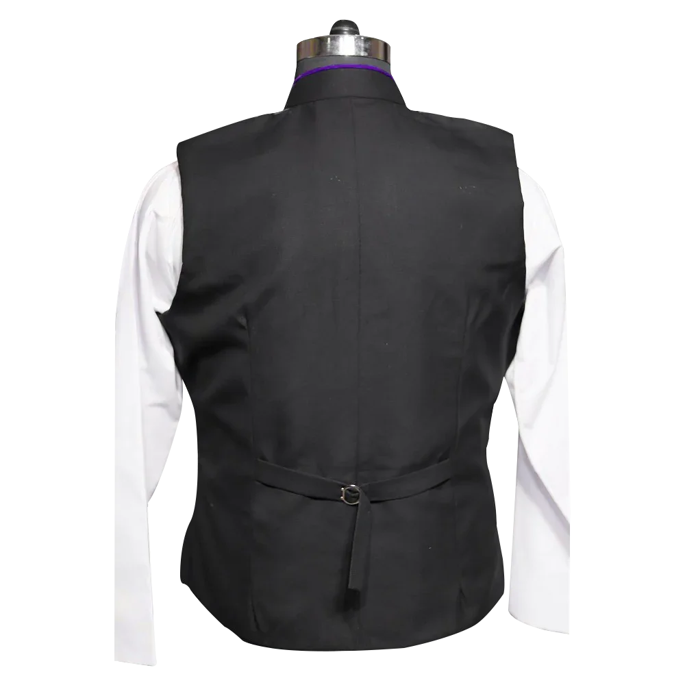 black blue illusion dress Black Clerical Vest with Trims – PSG VESTMENTS