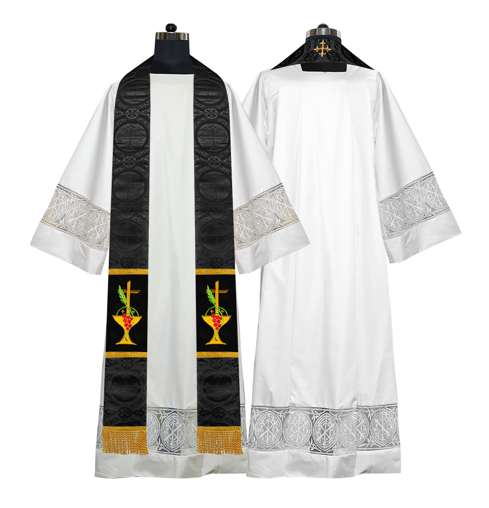 Communion Motif Embroidered Priest Stole