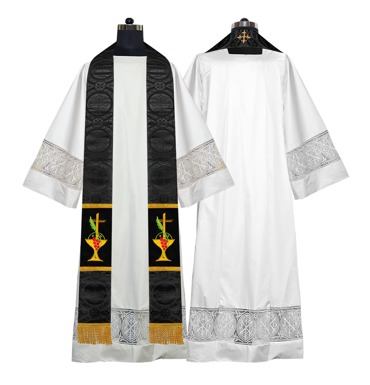 Communion Motif Embroidered Priest Stole