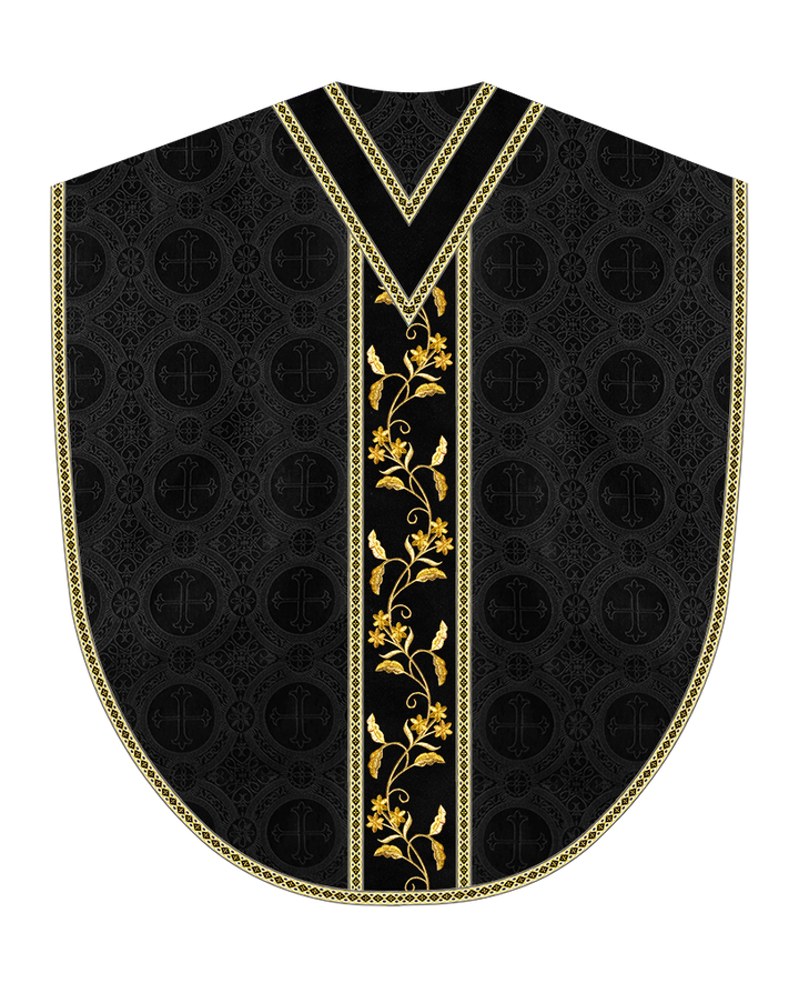 Borromean Chasuble Vestment Ornated With Floral Design and Trims