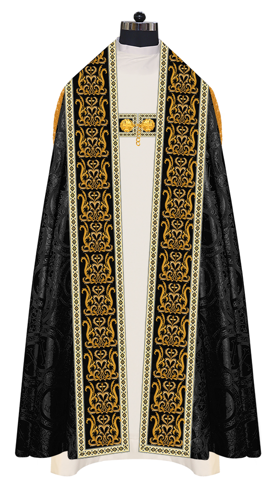 Roman Cope Vestment with Braid Embroidered Orphrey