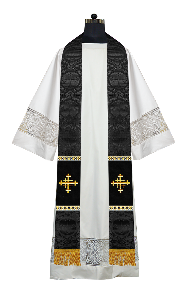 Minister Stole with Embroidered Liturgical motif