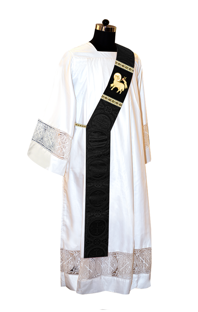 Deacon Stole with Liturgical Motif and Trims