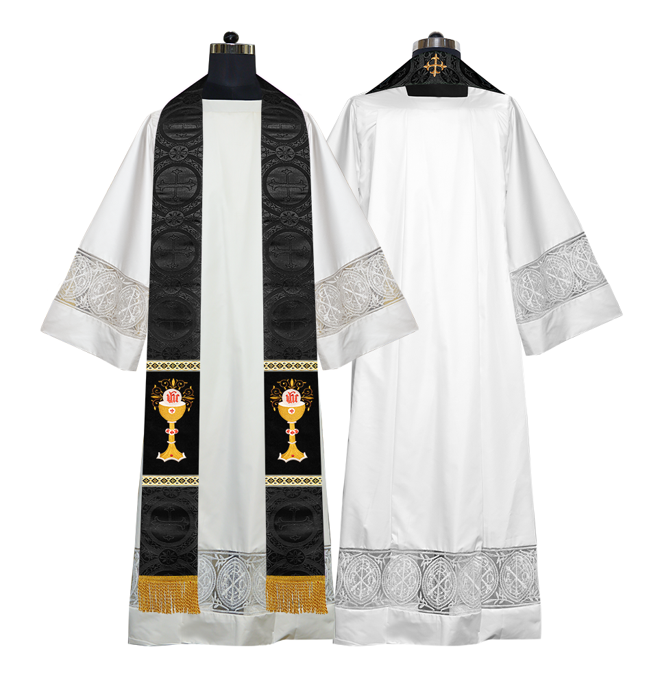 Liturgical Chalice with IHS Embroidered Stole