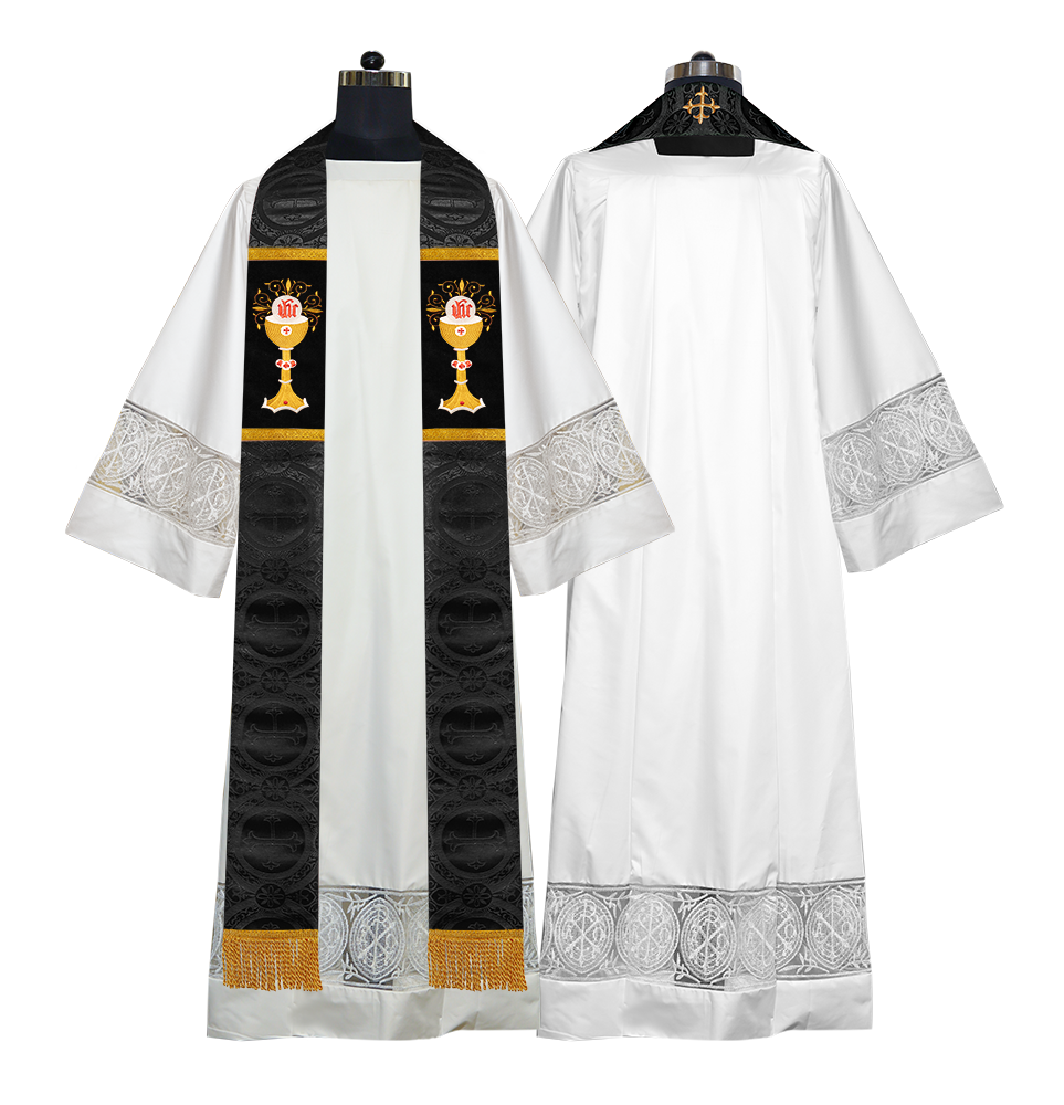 Chalice with IHS Embroidered Clergy Stole