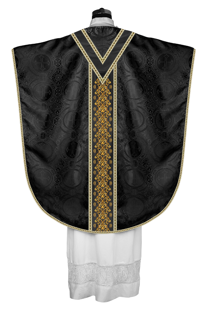 Borromean Chasuble Vestment With Braided Orphrey and Trims