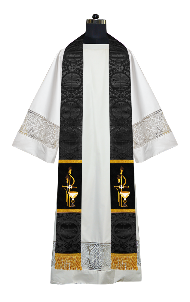 PAX with Chalice Embroidered Priest Stole