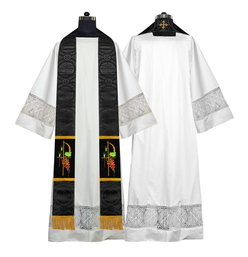 PAX with Grapes Embroidered Priest Stole