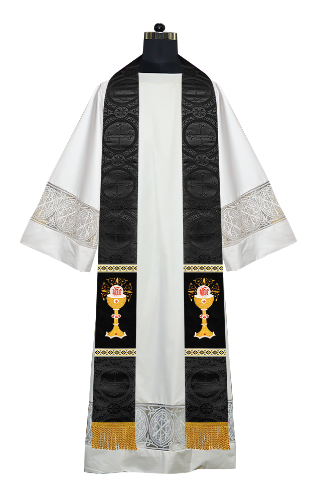 Liturgical Chalice with IHS Embroidered Stole