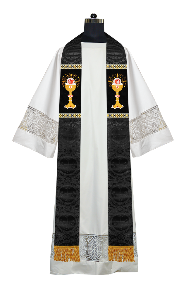 Liturgical Chalice with IHS Embroidered Stole