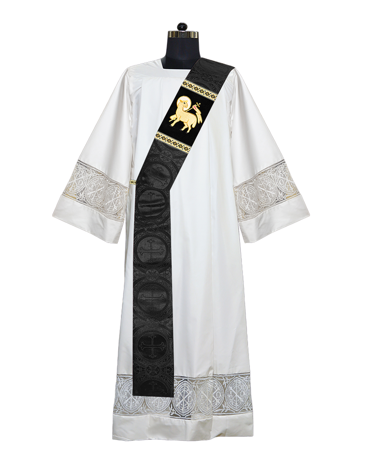 Deacon Stole with Liturgical Motif and Trims