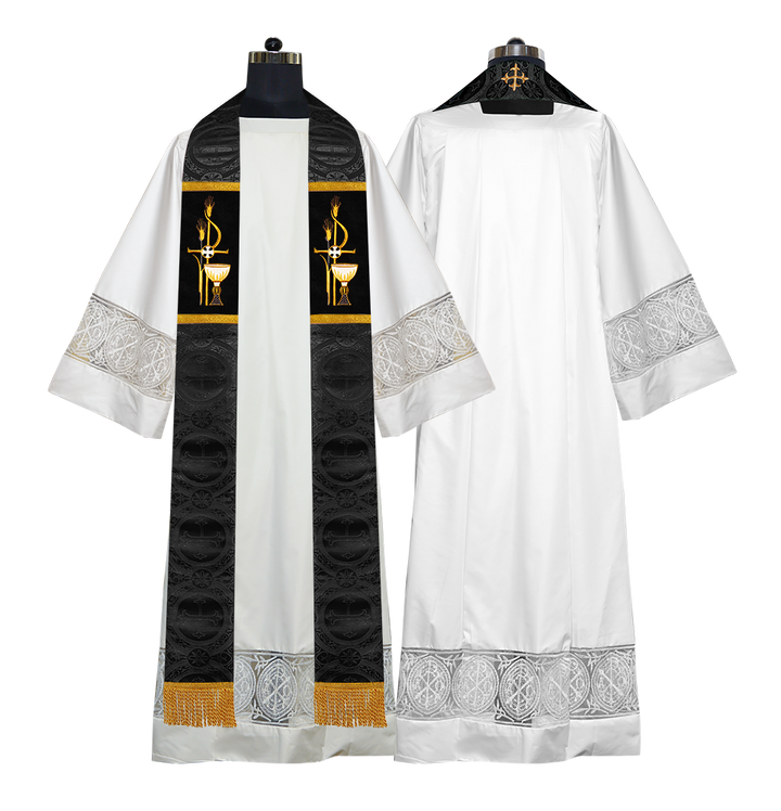 PAX with Chalice Embroidered Clergy Stole