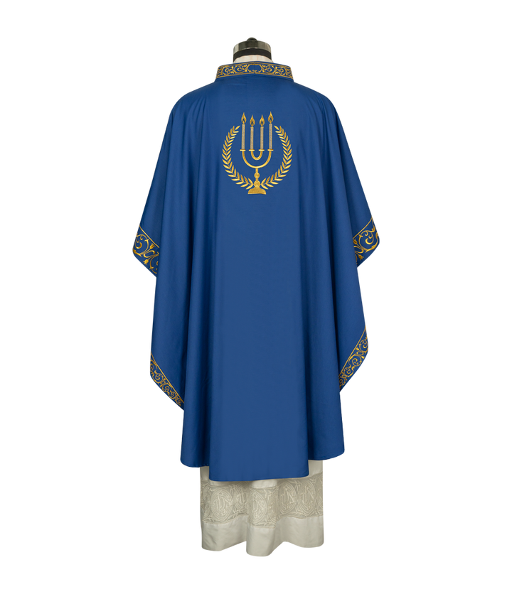 Advent chasuble with candle embroidery
