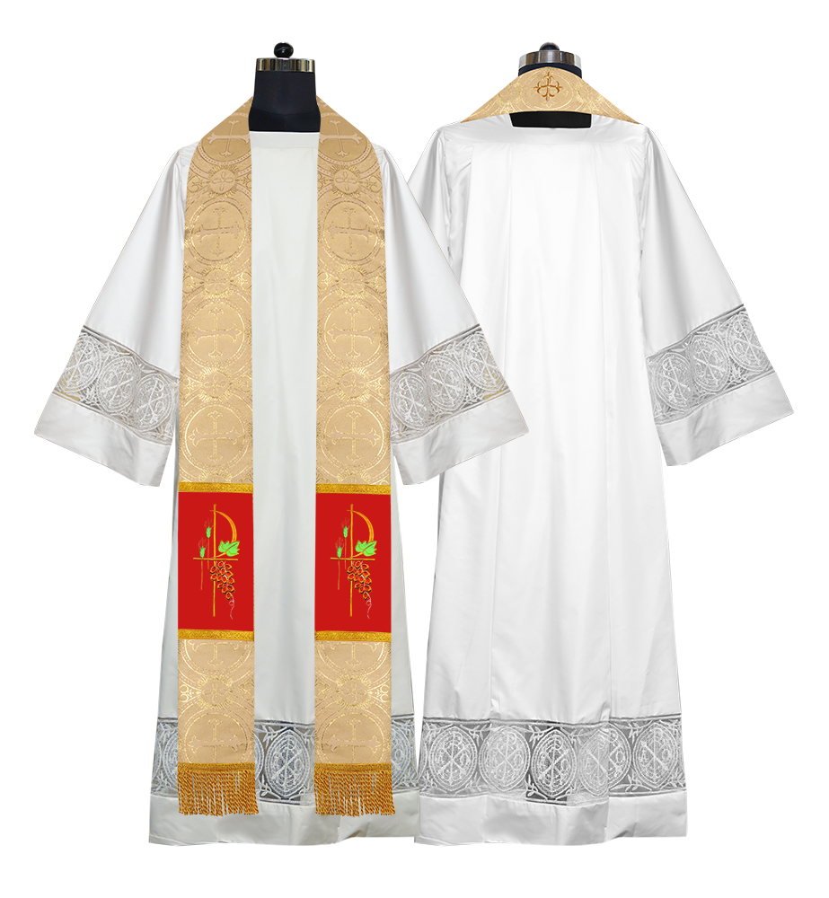 Set of 33 Clergy Stole with Spiritual Motif - Brocade