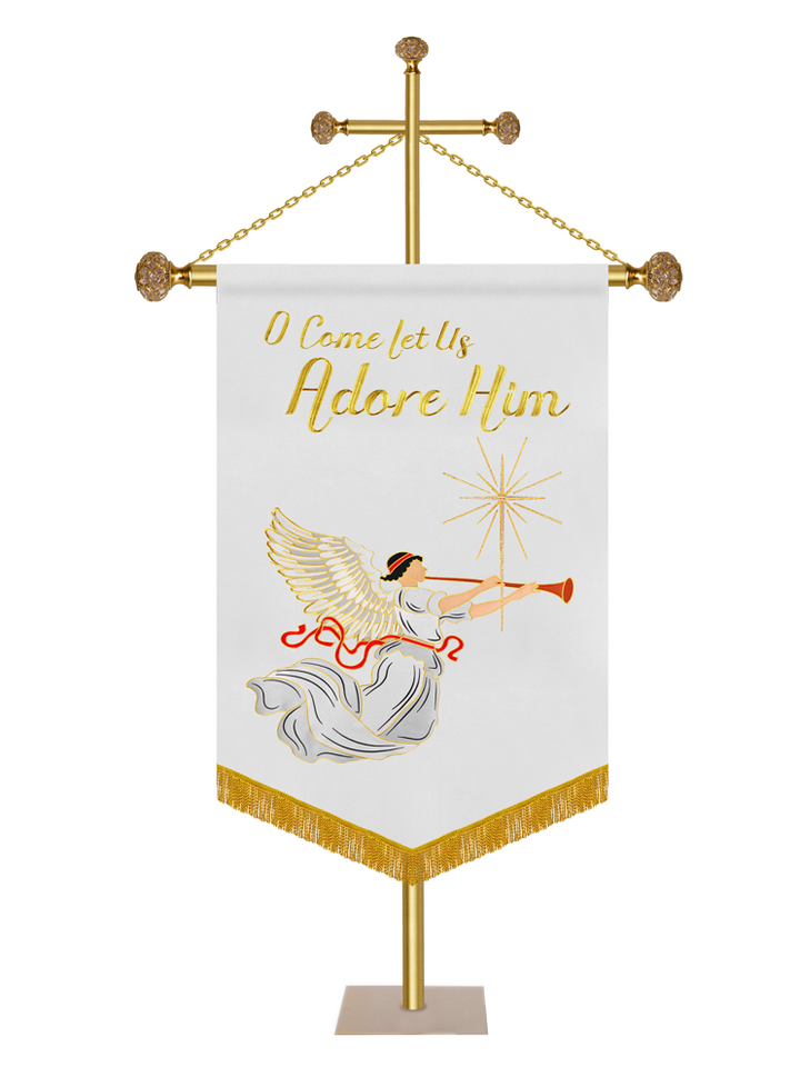 Christmas Church Banner - O Come Let Us Adore Him