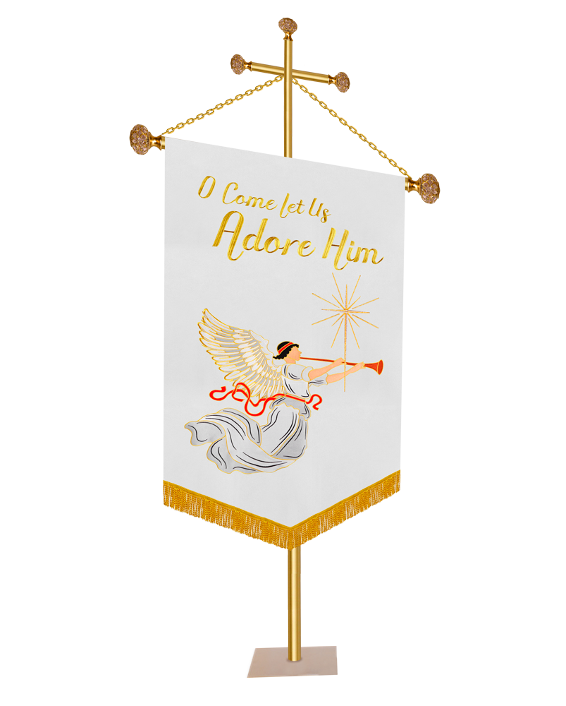 Christmas Church Banner - O Come Let Us Adore Him