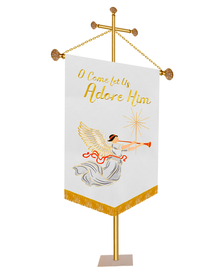 Christmas Church Banner - O Come Let Us Adore Him