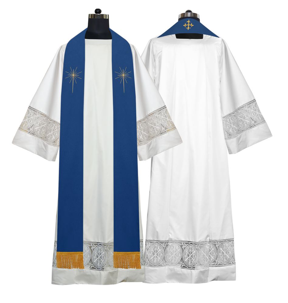 Advent Clergy stole - O Come let Us Adore Him