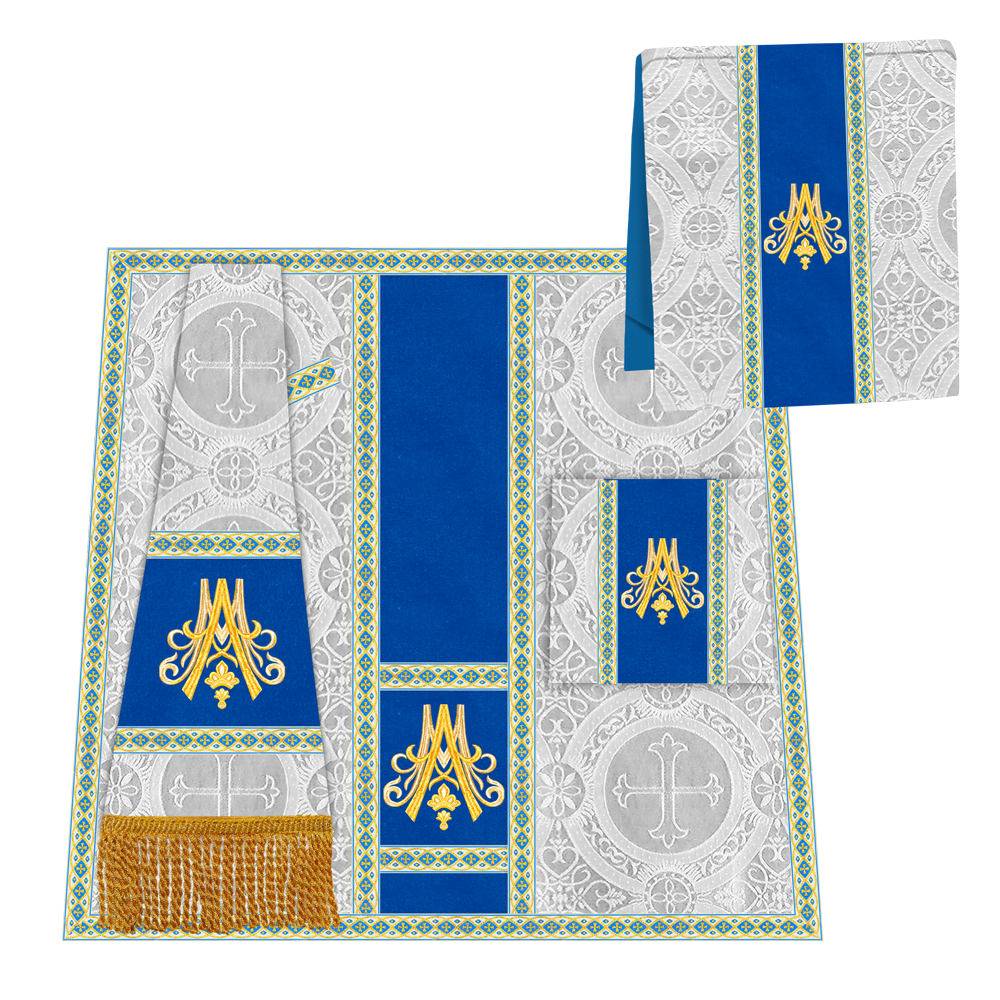 Marian Roman Chasuble Vestment with Trims