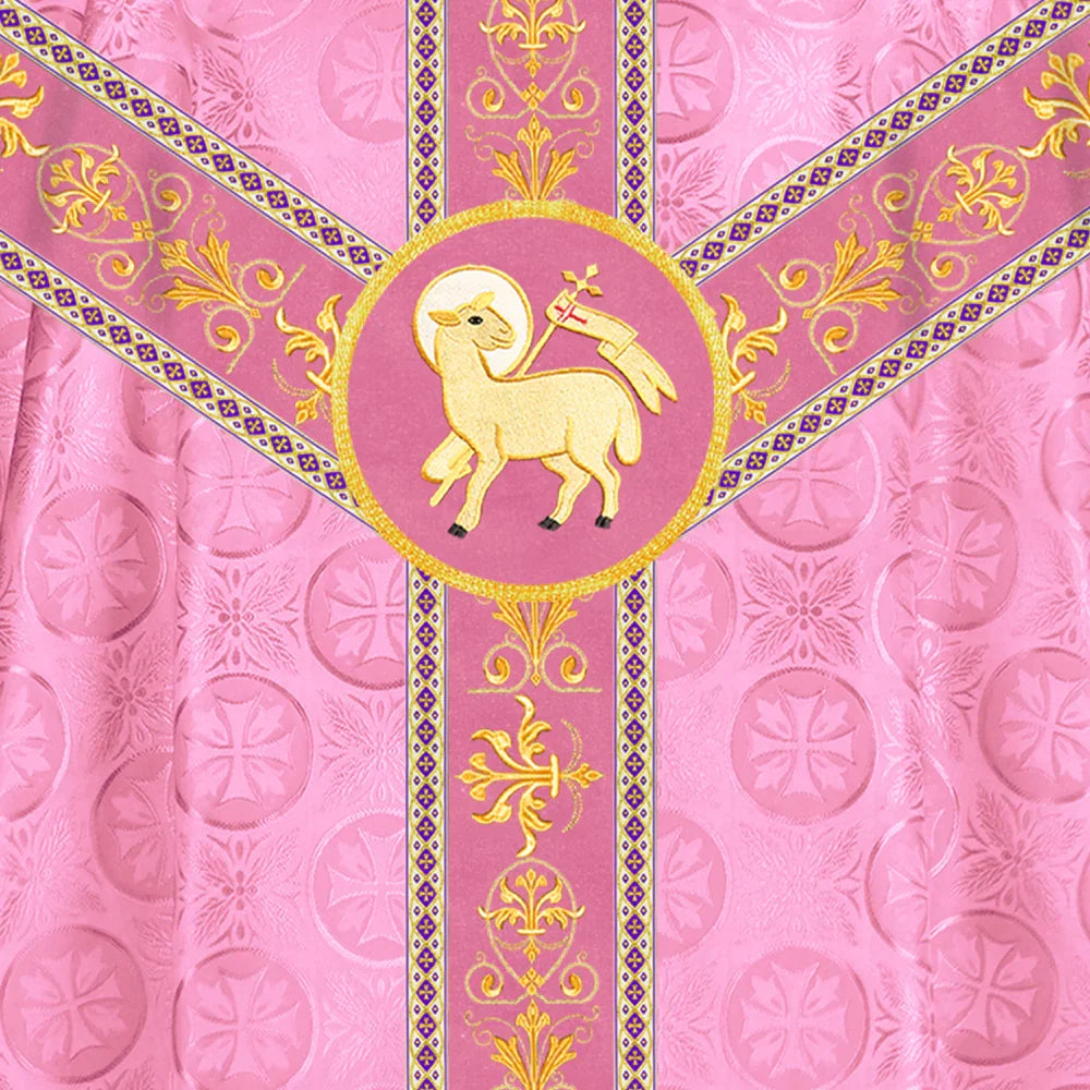 Elegant Gothic Chasuble with Embroidered Motif & Y-type Orphrey