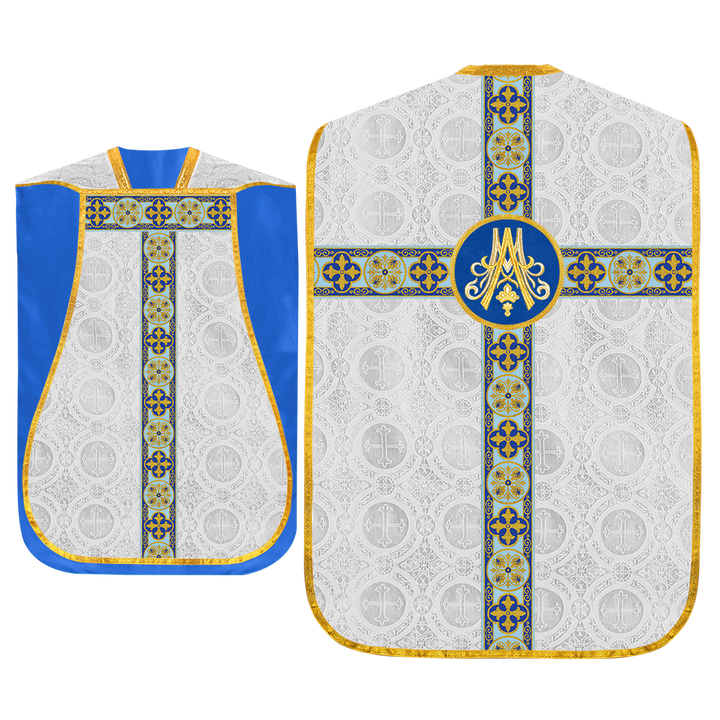 Marian Roman Chasuble with Braided Orphrey