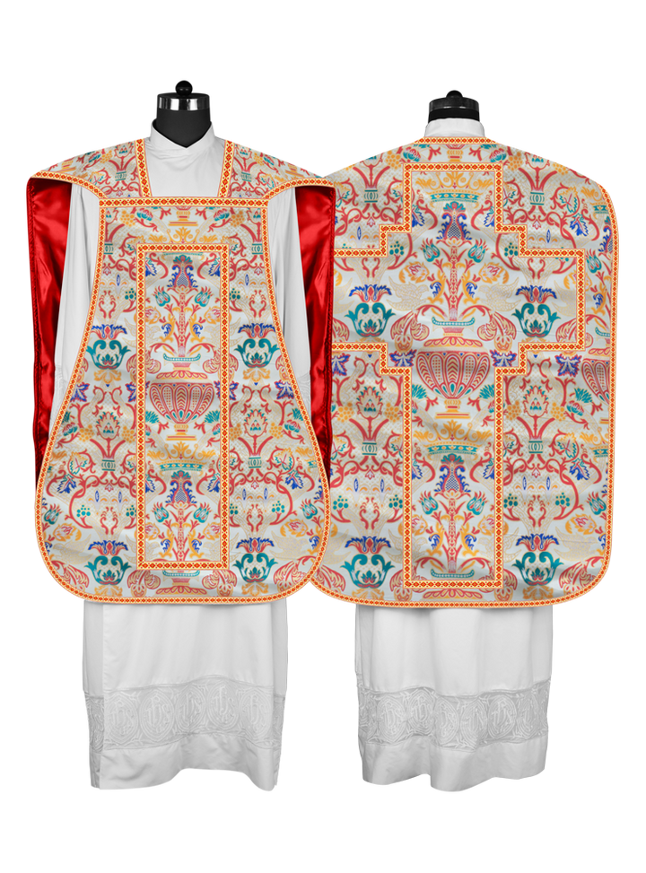 Tapestry Roman Chasuble Fiddleback with Braided Trims