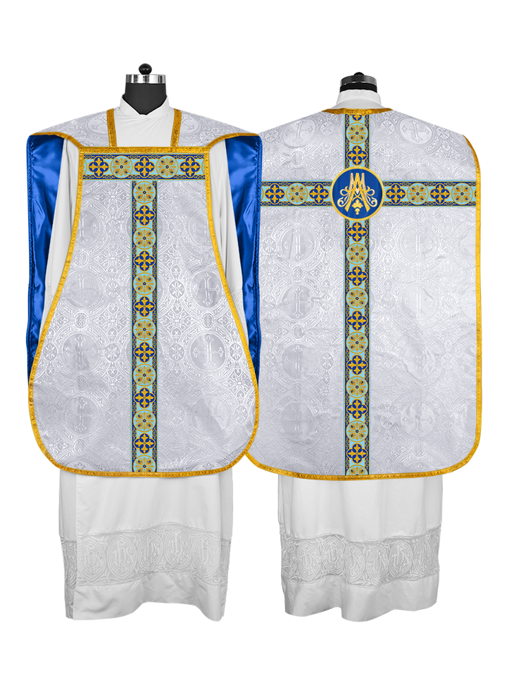 Marian Roman Chasuble with Braided Orphrey