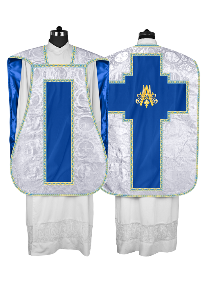 Marian Roman Chasuble Vestment with Trims