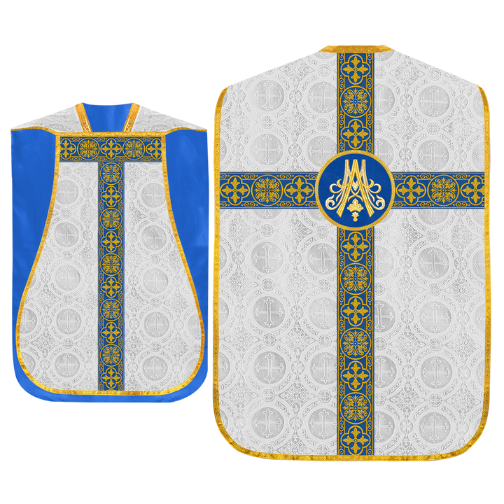 Marian Roman Chasuble with Woven Braided Trims