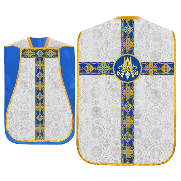 Marian Roman Chasuble with Detailed Braided Trims