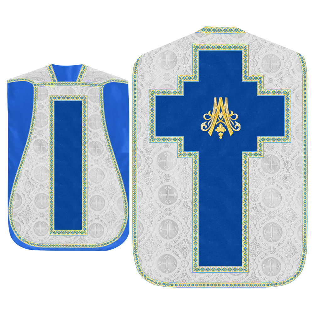 Marian Roman Chasuble Vestment with Trims