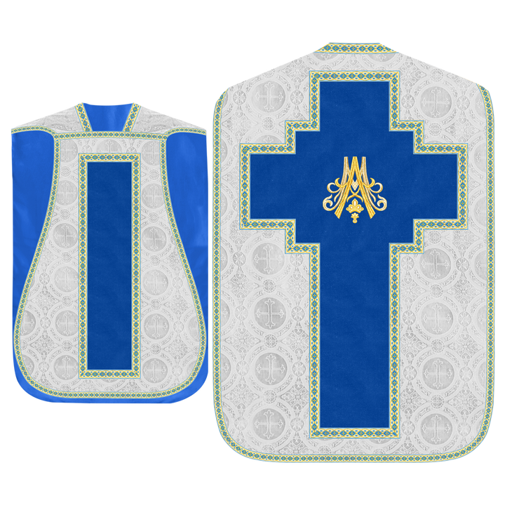 Marian Roman Chasuble Vestment with Trims