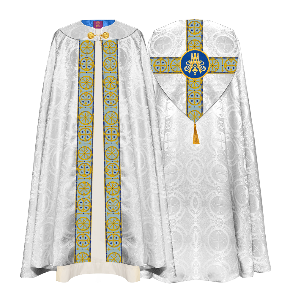 Marian Gothic Cope Vestment with Detailed Braids