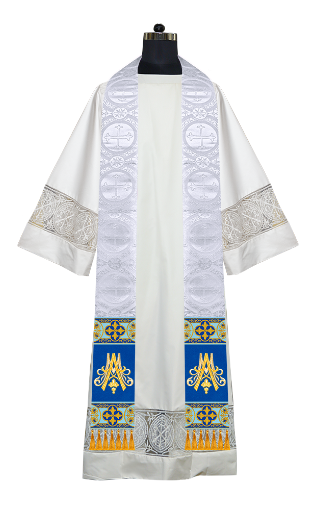 Marian Clergy Stole with Braided Orphrey