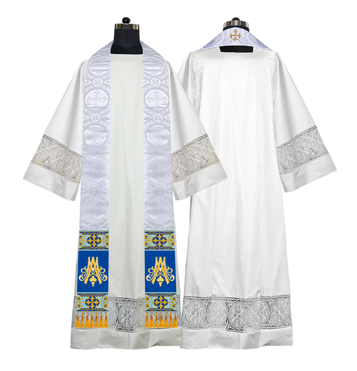 Marian Clergy Stole with Braided Orphrey