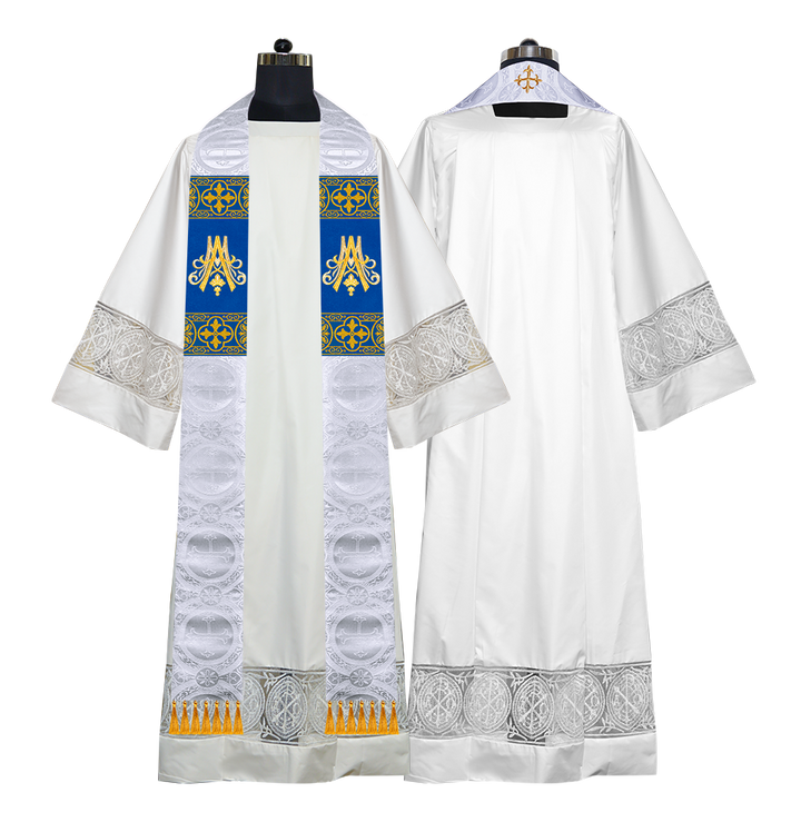 Marian Clergy Stole vestment with Trims