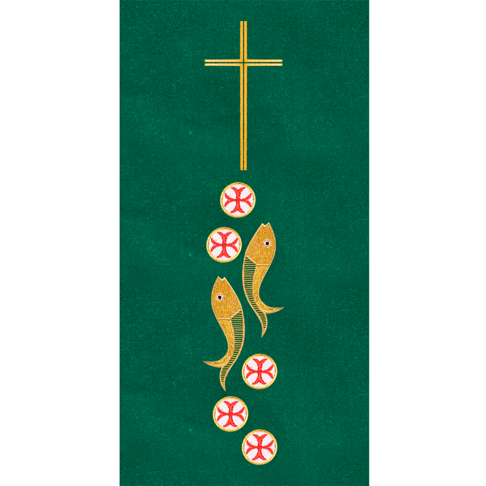 Clergy Stole Enhanced with Bread and Fish Motif